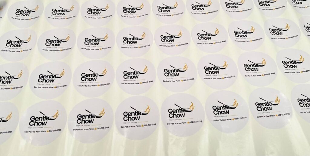 Custom printed stickers for business branding in Cape Town