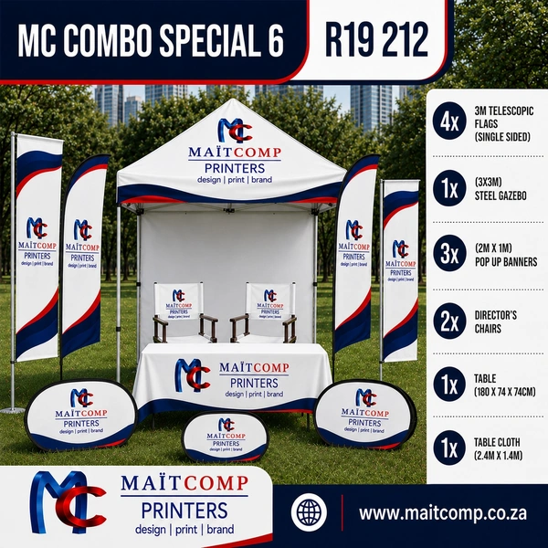MC Combo Special 6 Event Branding Package – Maitcomp Printers Cape Town