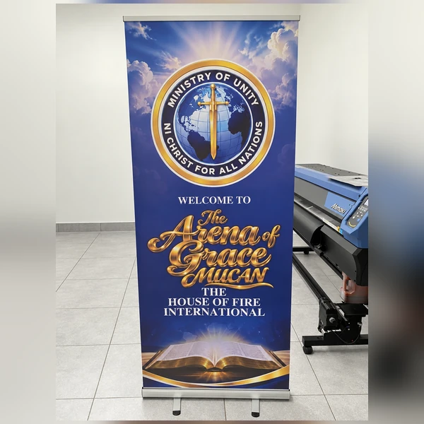 Custom pull-up banner printed by Maitcomp Printers in Cape Town